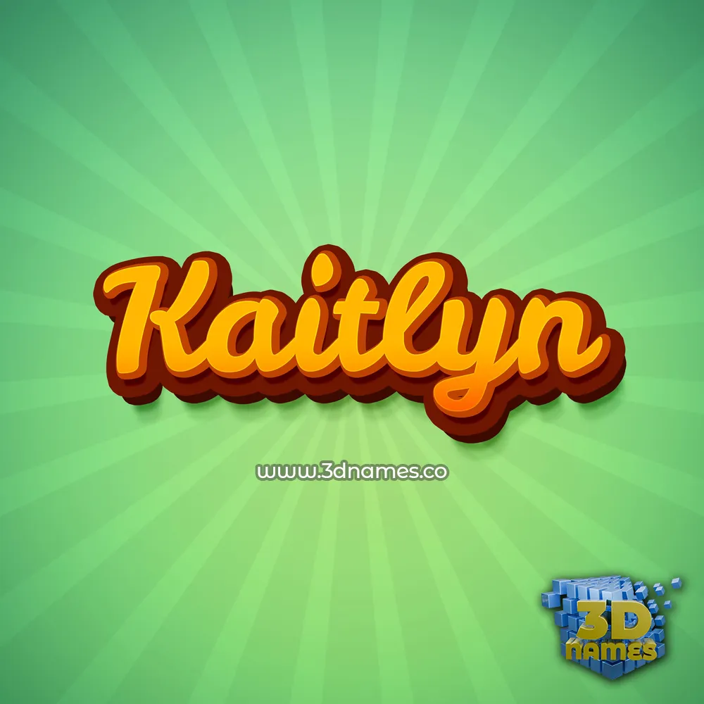 kaitlyn in Green Rays style - 3D name wallpaper