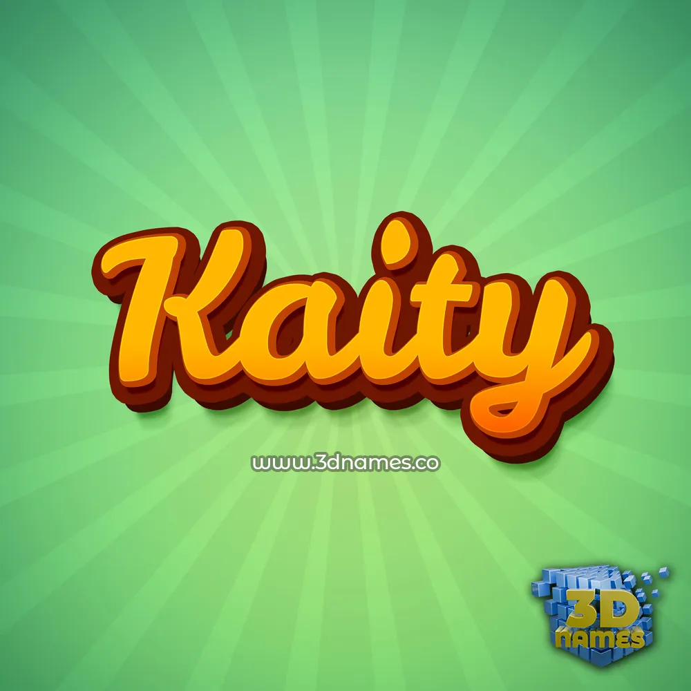 kaity in Green Rays style - 3D name wallpaper