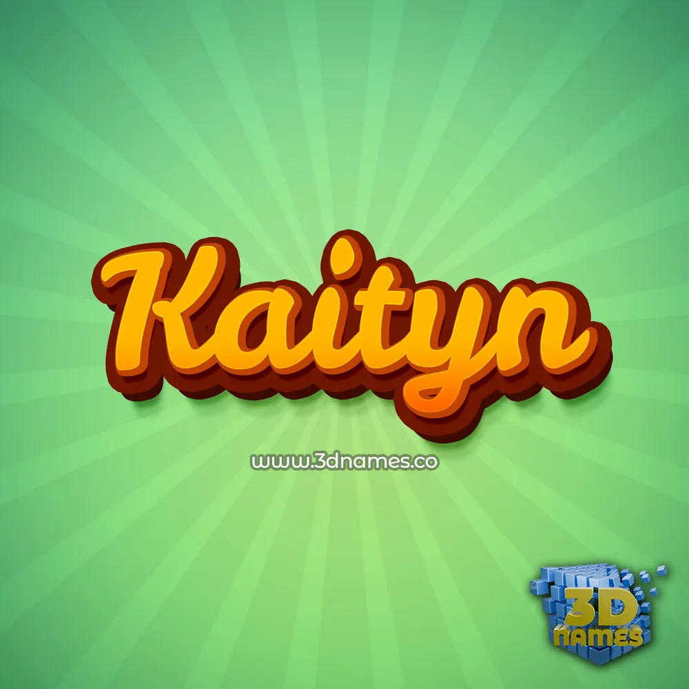 kaityn in Green Rays style - 3D name wallpaper
