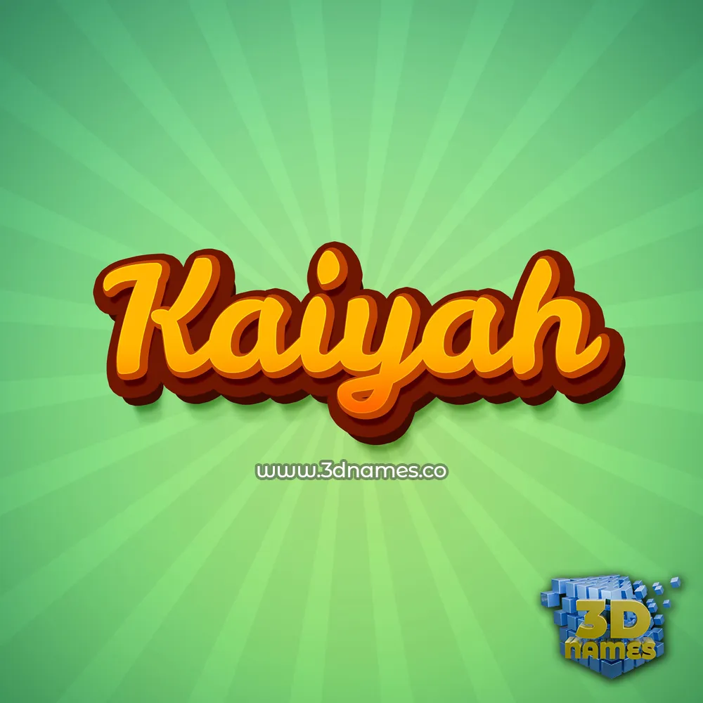 kaiyah in Green Rays style - 3D name wallpaper