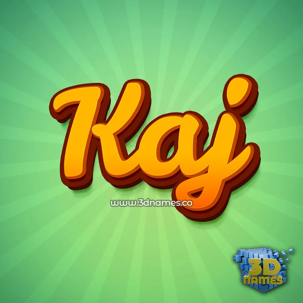 kaj in Green Rays style - 3D name wallpaper