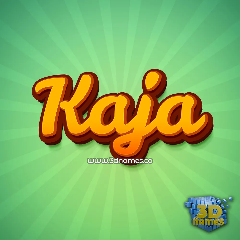 kaja in Green Rays style - 3D name wallpaper