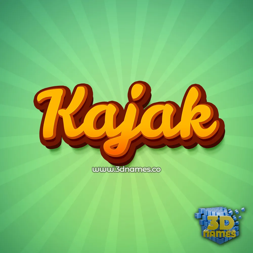 kajak in Green Rays style - 3D name wallpaper