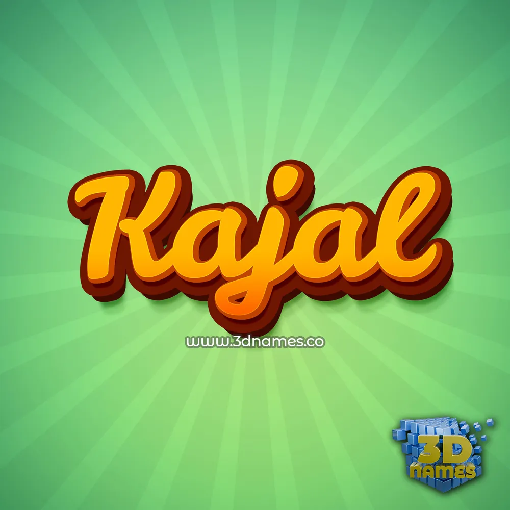 kajal in Green Rays style - 3D name wallpaper