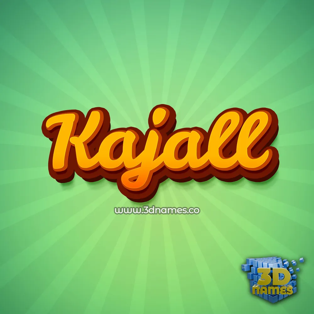 kajall in Green Rays style - 3D name wallpaper