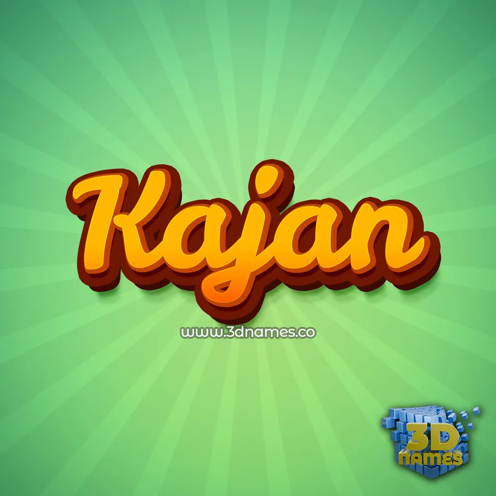 kajan in Green Rays style - 3D name wallpaper