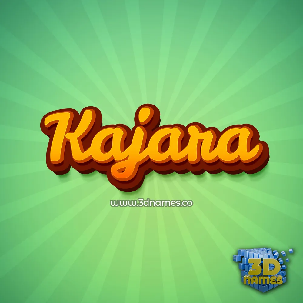 kajara in Green Rays style - 3D name wallpaper