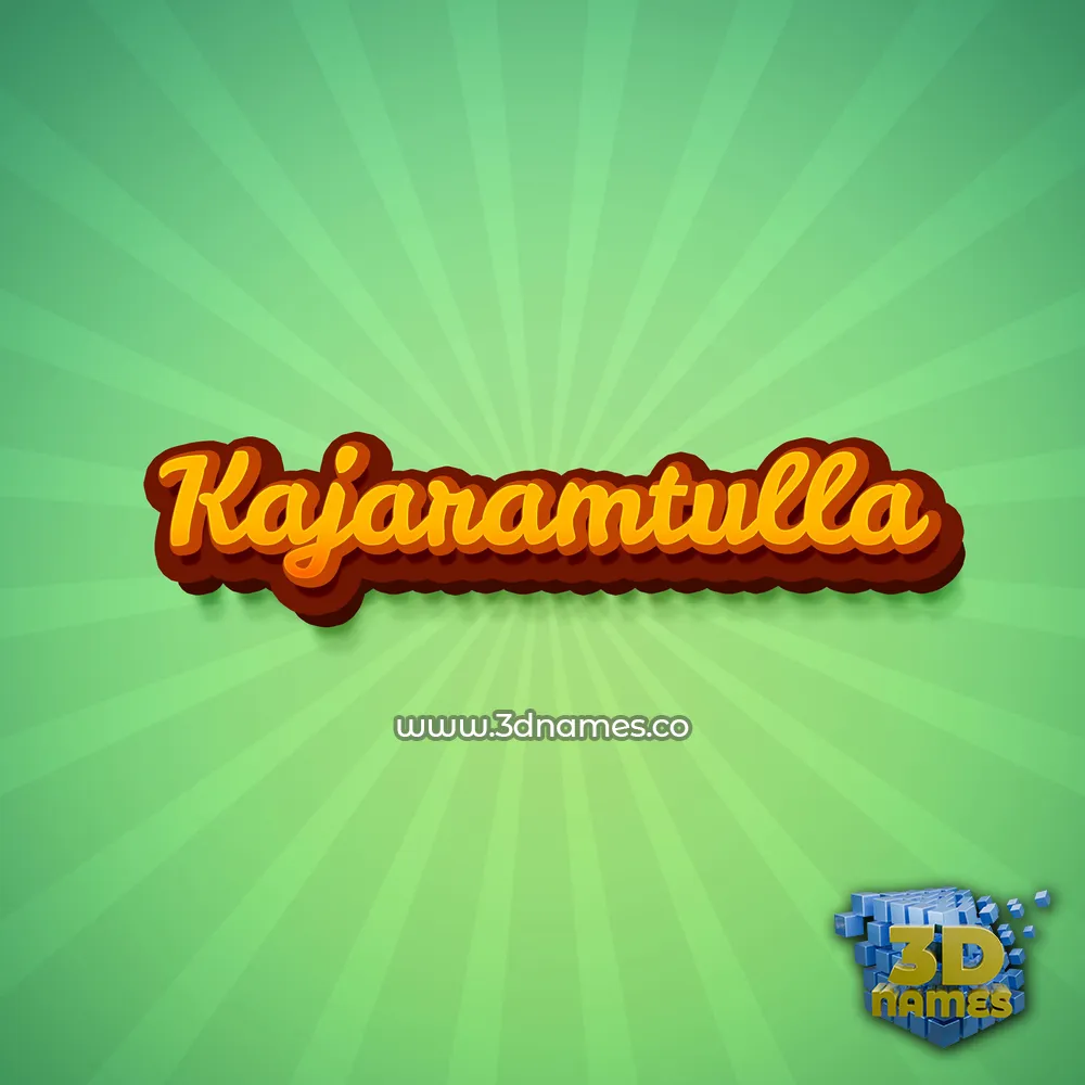 kajaramtulla in Green Rays style - 3D name wallpaper