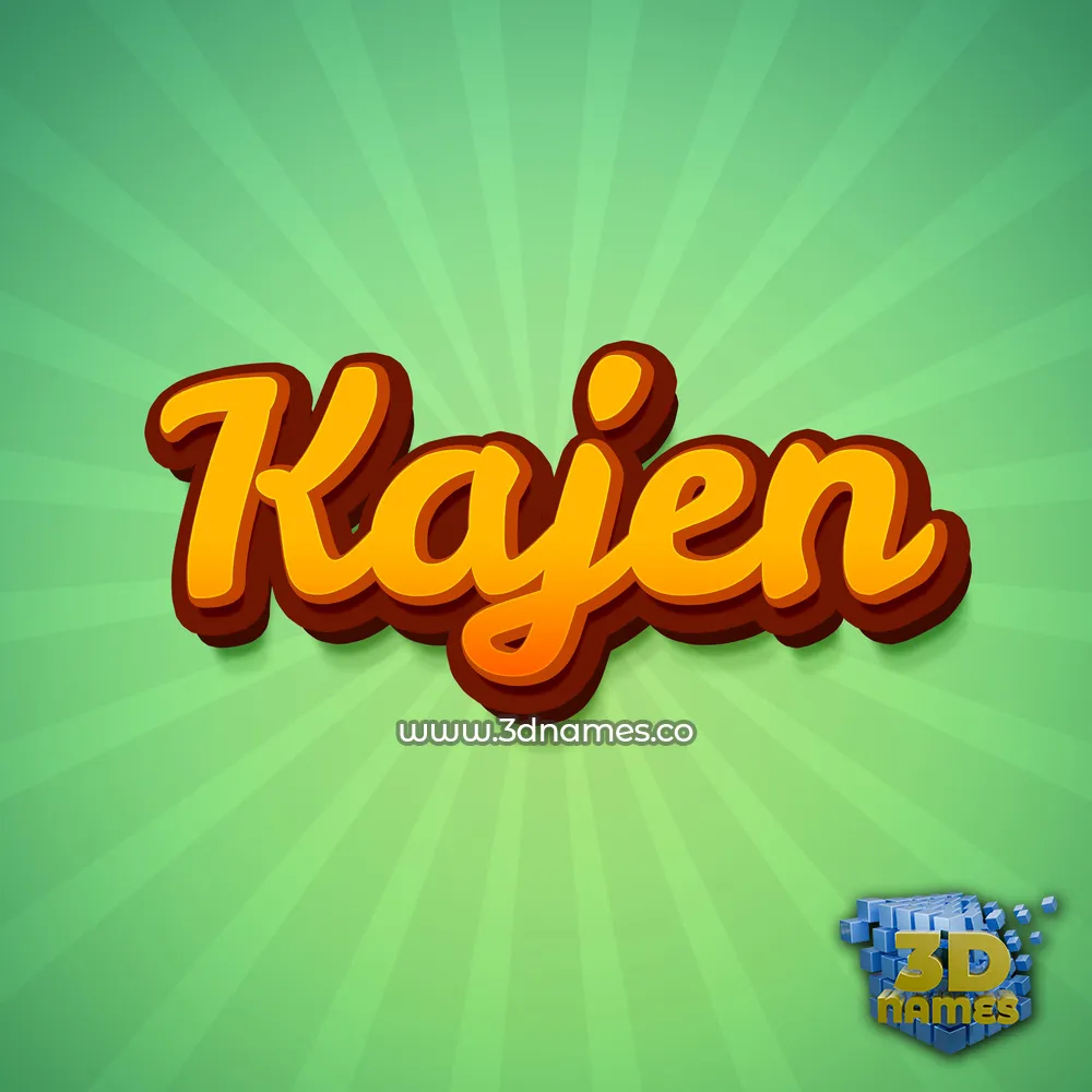kajen in Green Rays style - 3D name wallpaper