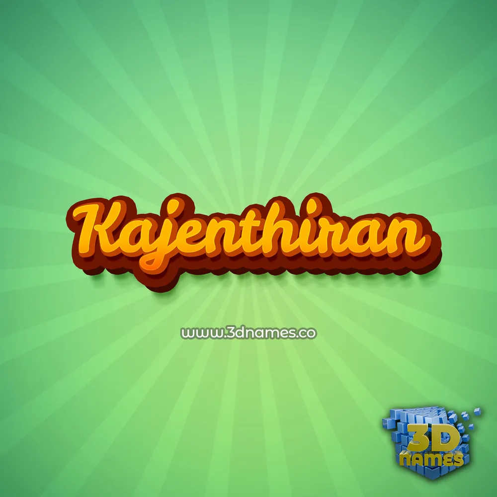 kajenthiran in Green Rays style - 3D name wallpaper