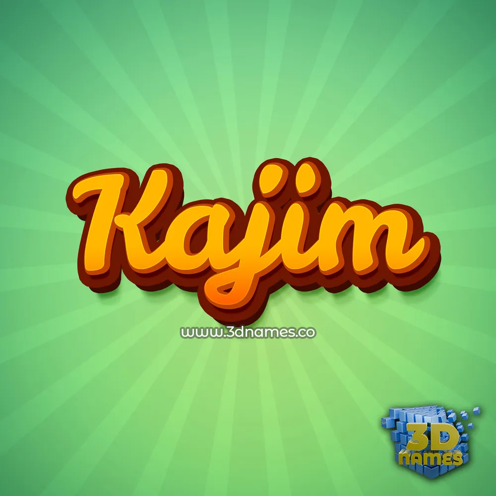 kajim in Green Rays style - 3D name wallpaper