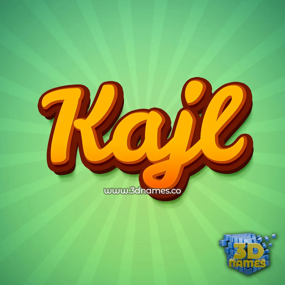 kajl in Green Rays style - 3D name wallpaper