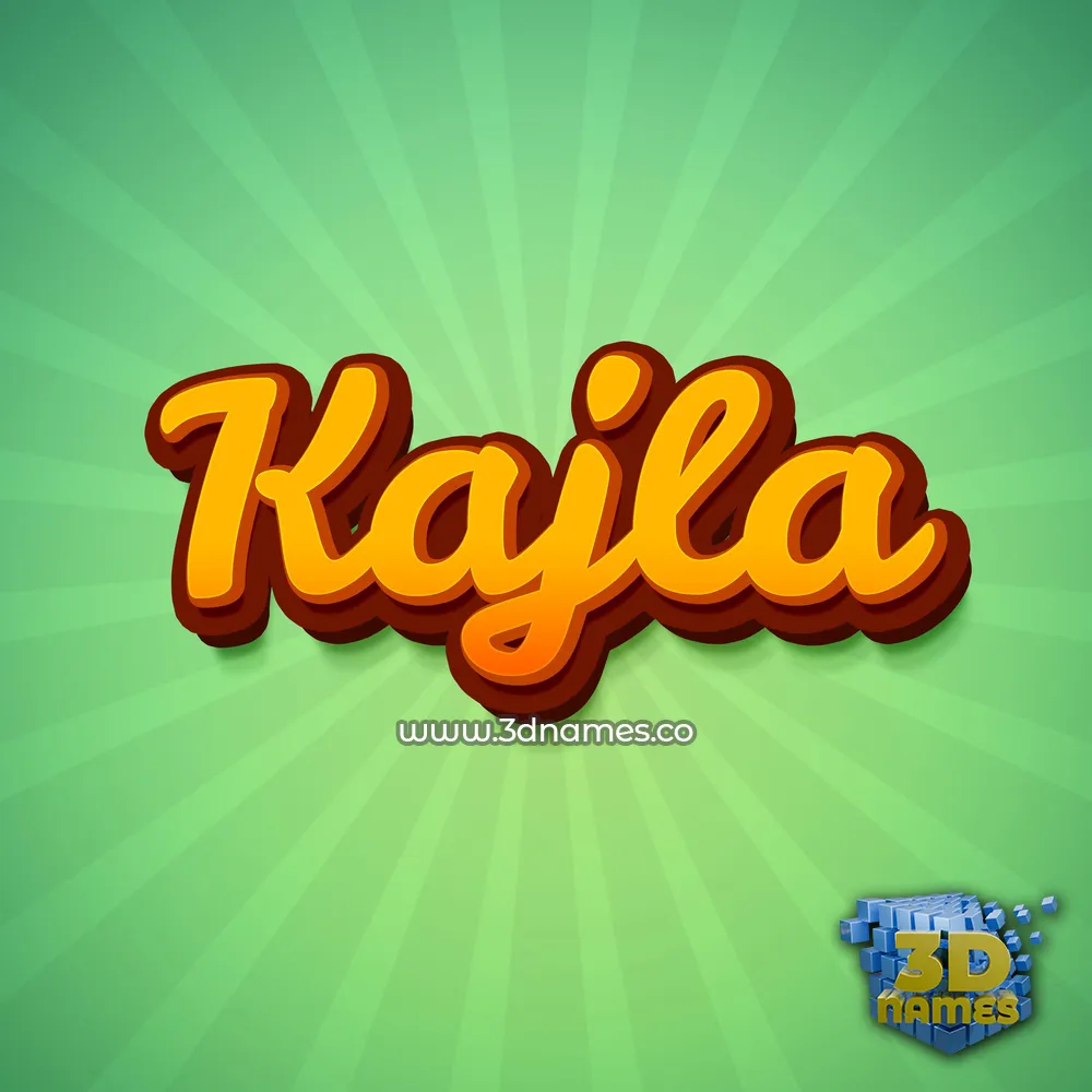 kajla in Green Rays style - 3D name wallpaper