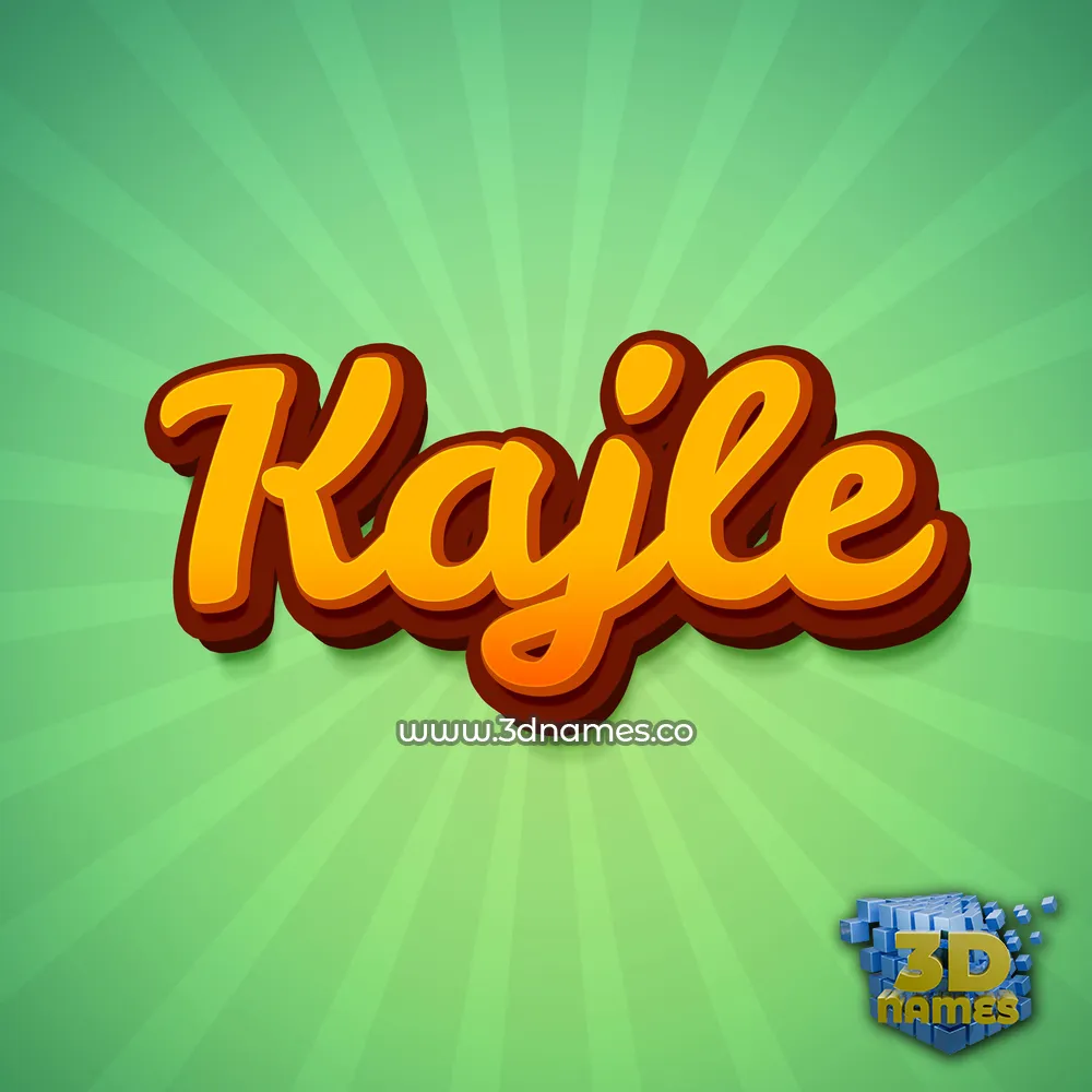 kajle in Green Rays style - 3D name wallpaper