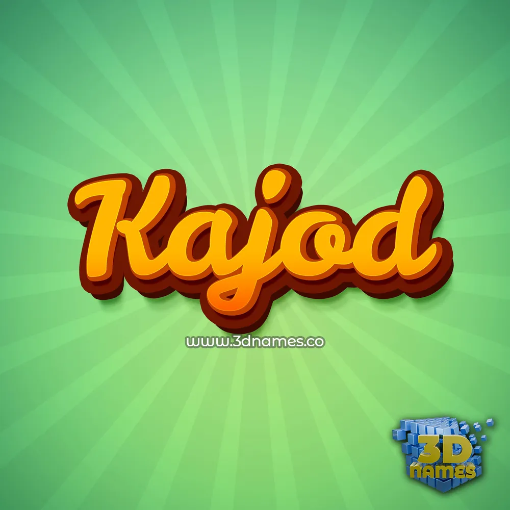 kajod in Green Rays style - 3D name wallpaper