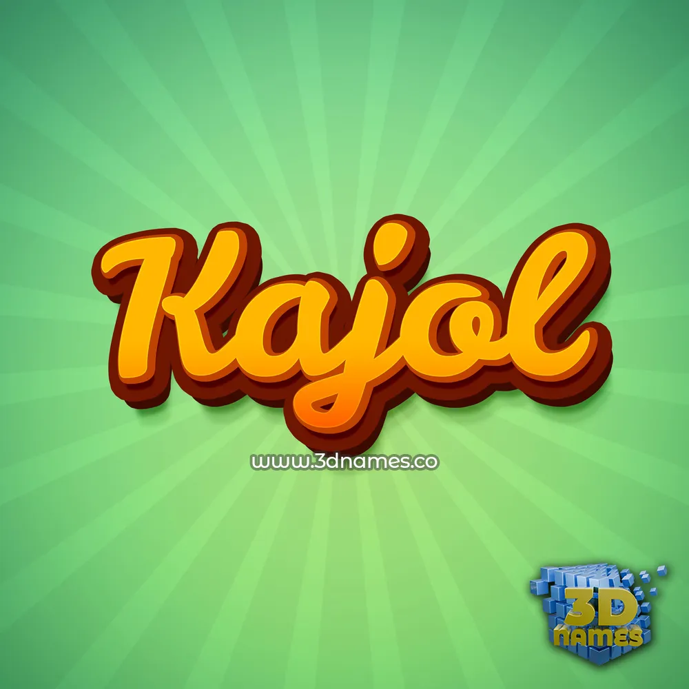 kajol in Green Rays style - 3D name wallpaper