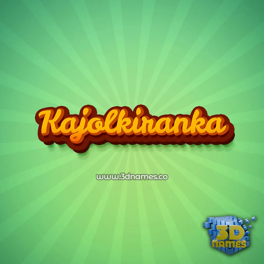 kajolkiranka in Green Rays style - 3D name wallpaper