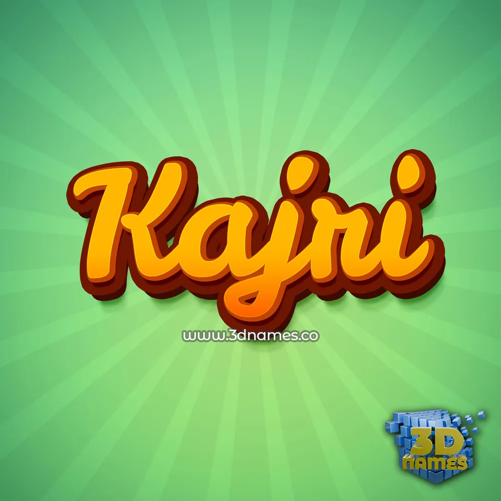 kajri in Green Rays style - 3D name wallpaper