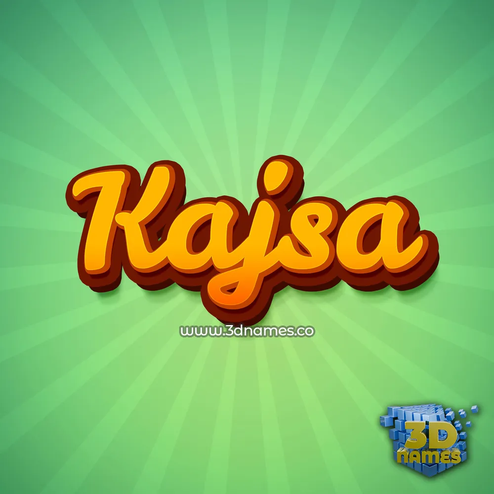 kajsa in Green Rays style - 3D name wallpaper