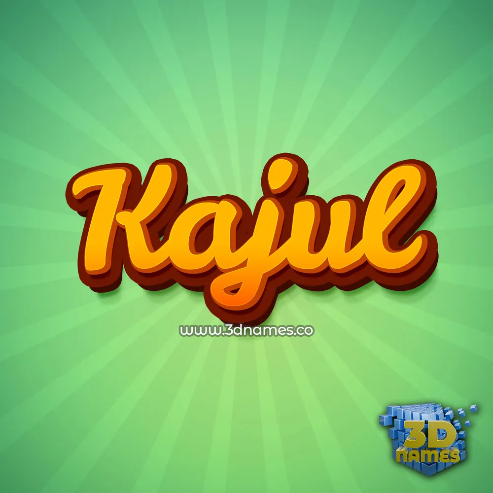 kajul in Green Rays style - 3D name wallpaper