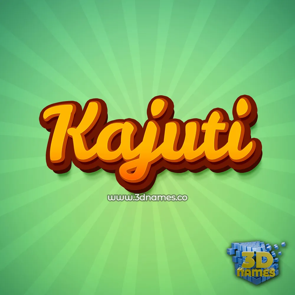 kajuti in Green Rays style - 3D name wallpaper