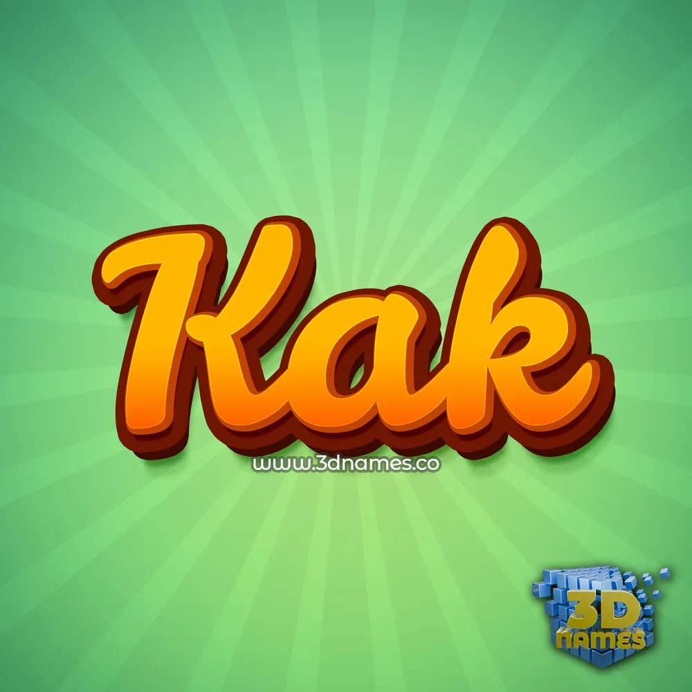 kak in Green Rays style - 3D name wallpaper