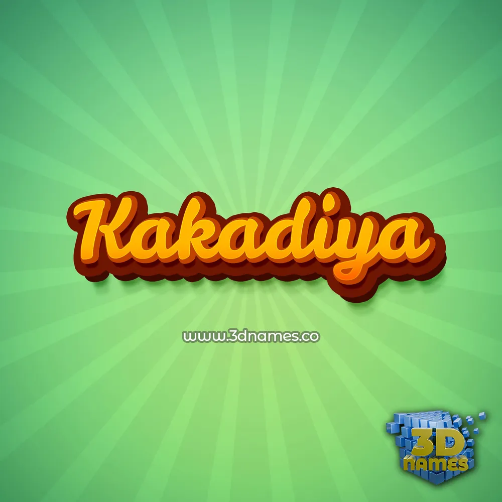 kakadiya in Green Rays style - 3D name wallpaper