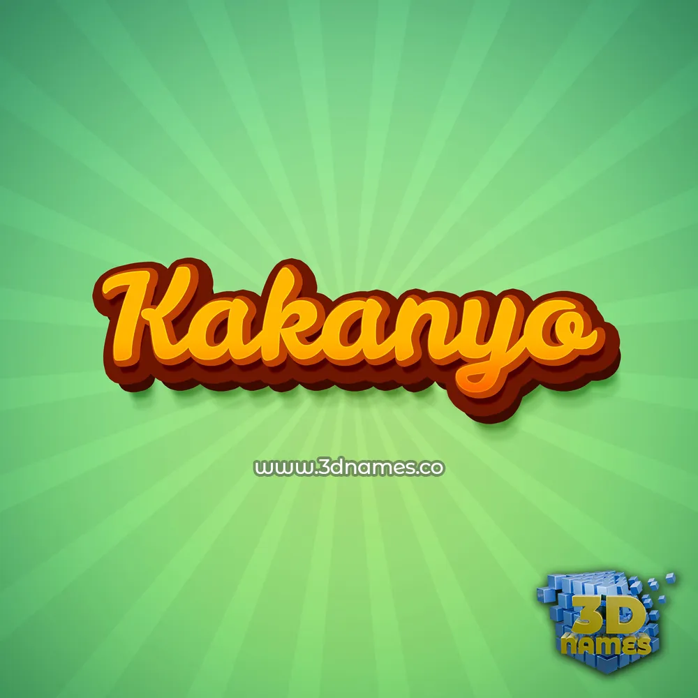 kakanyo in Green Rays style - 3D name wallpaper