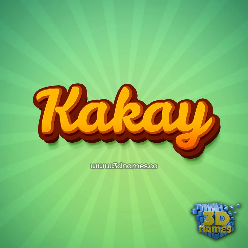 kakay in Green Rays style - 3D name wallpaper