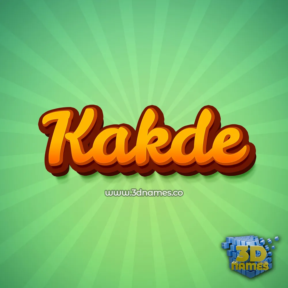 kakde in Green Rays style - 3D name wallpaper