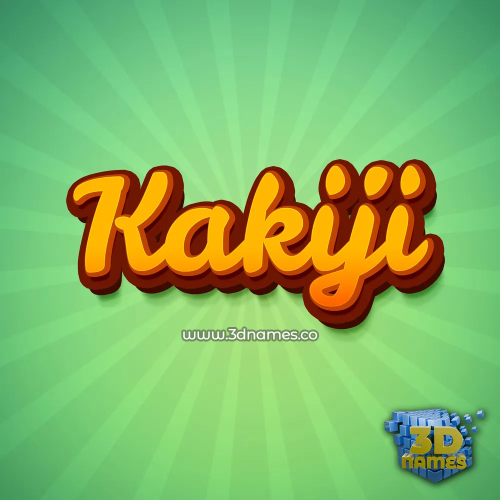 kakiji in Green Rays style - 3D name wallpaper