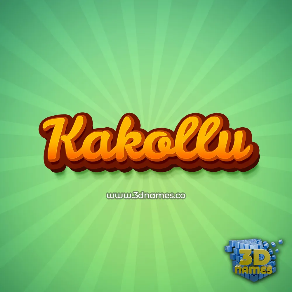 kakollu in Green Rays style - 3D name wallpaper