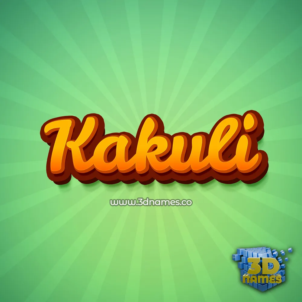 kakuli in Green Rays style - 3D name wallpaper