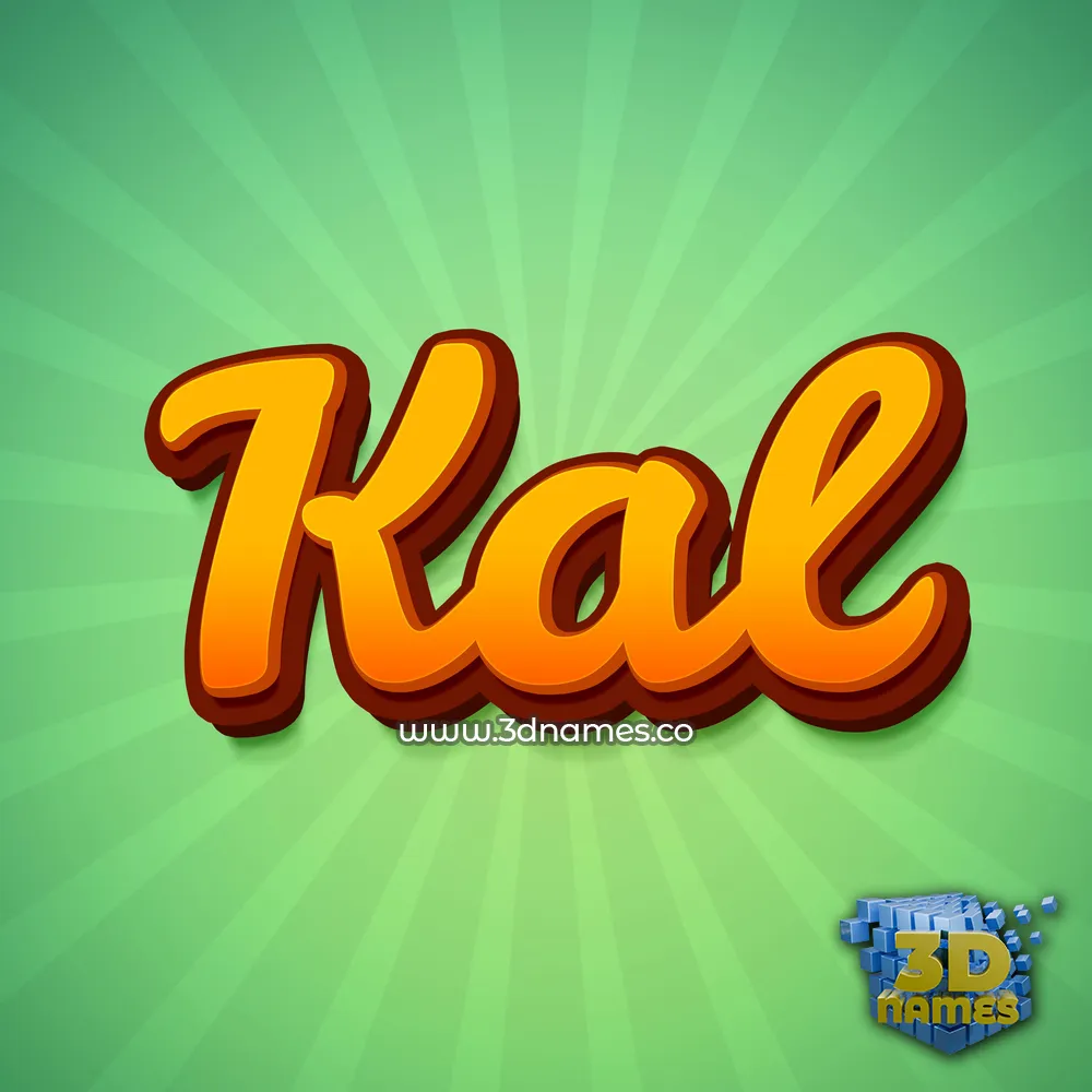 kal in Green Rays style - 3D name wallpaper