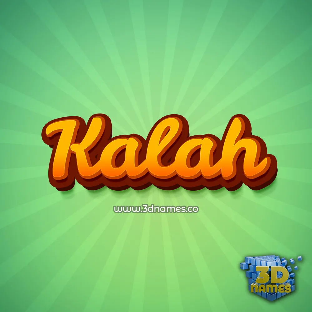 kalah in Green Rays style - 3D name wallpaper