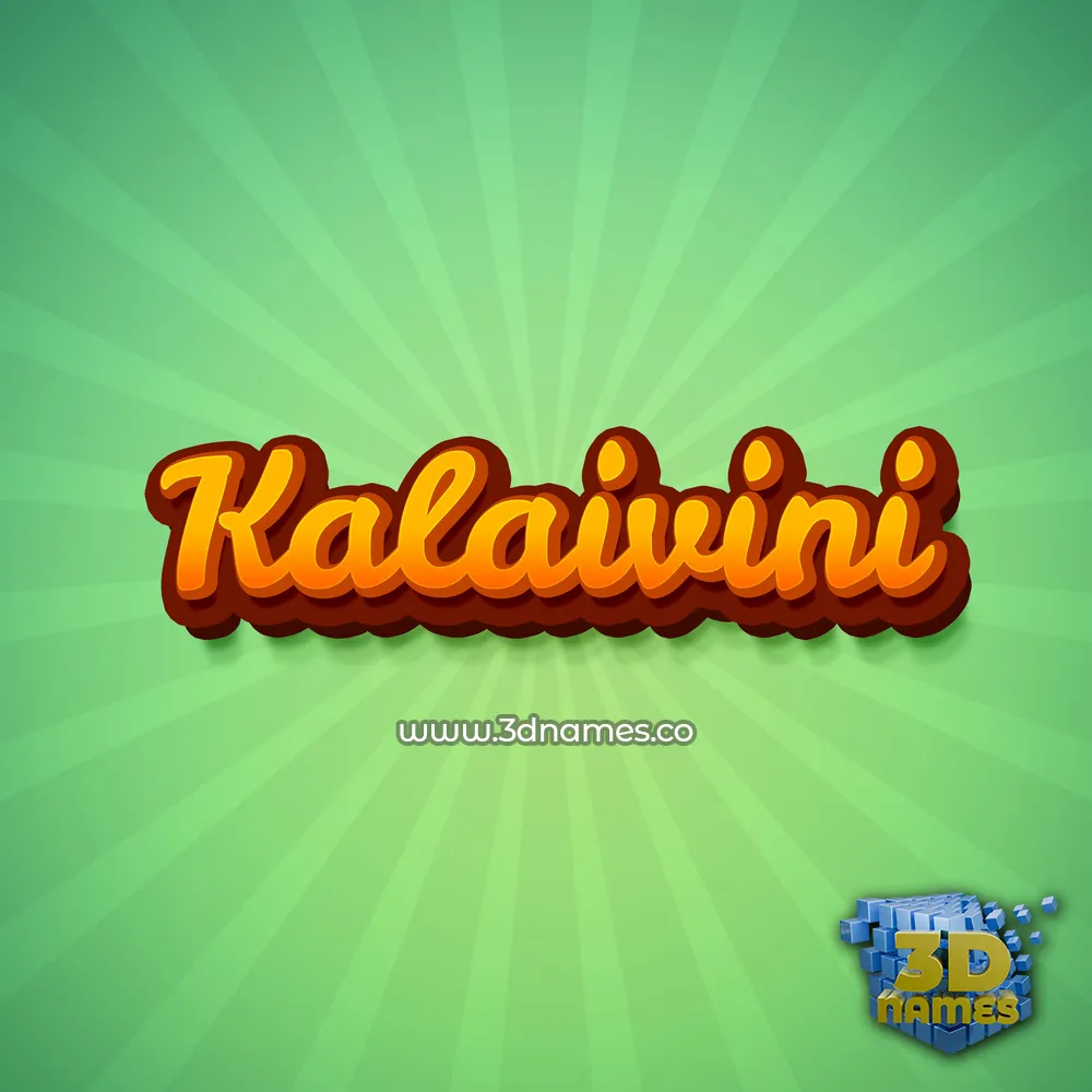 kalaivini in Green Rays style - 3D name wallpaper