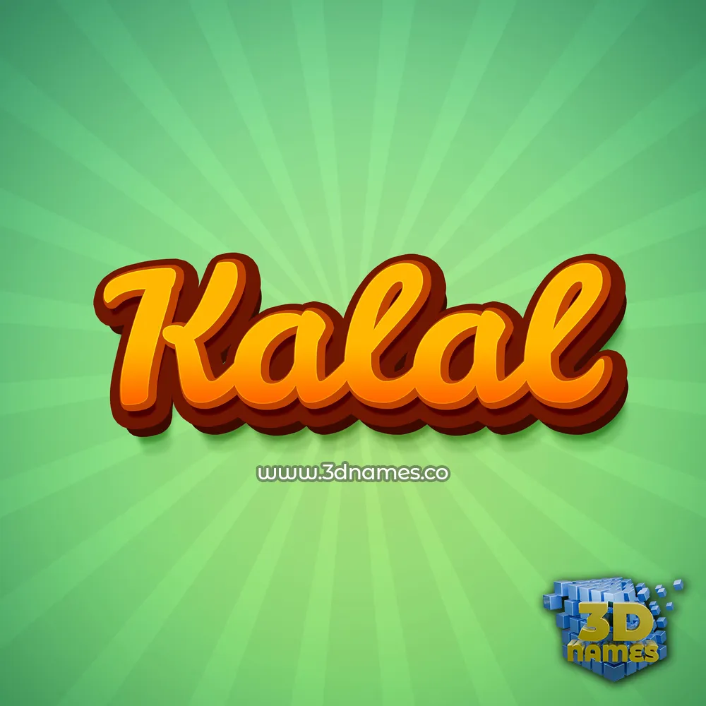 kalal in Green Rays style - 3D name wallpaper