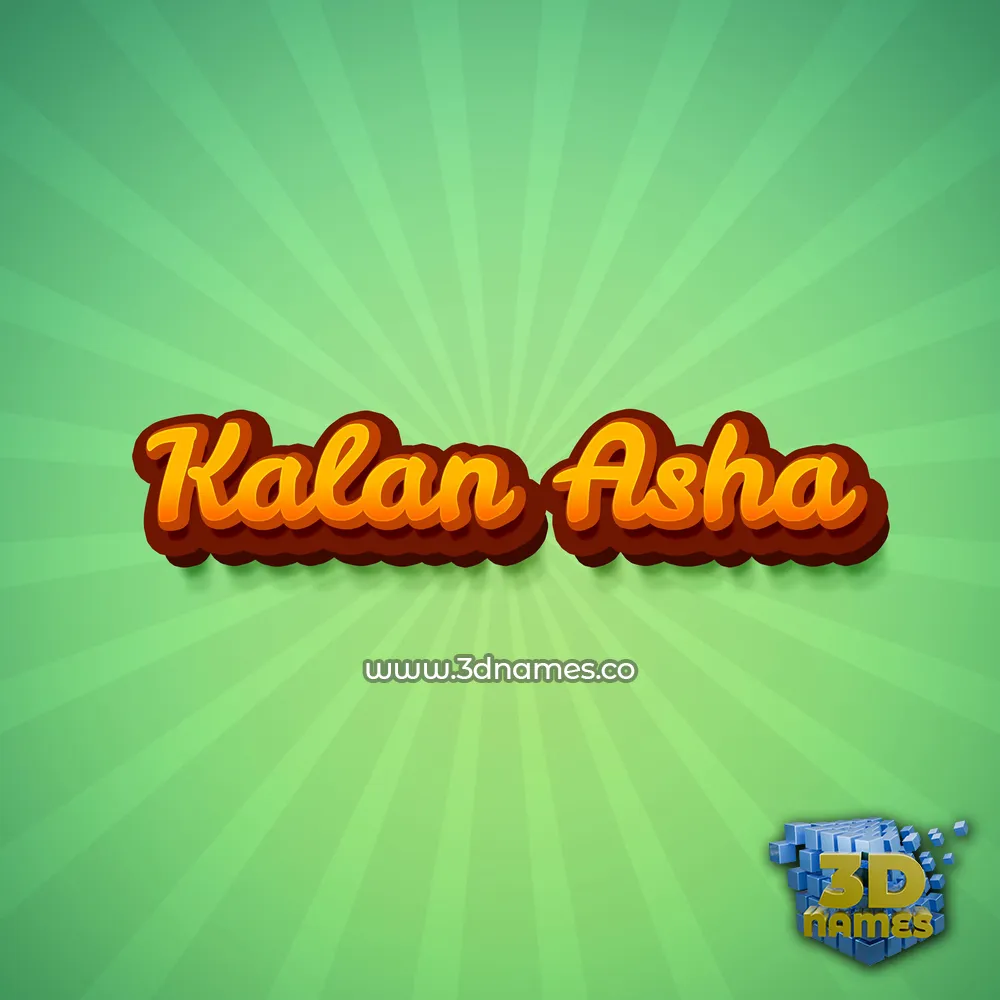 kalan asha in Green Rays style - 3D name wallpaper