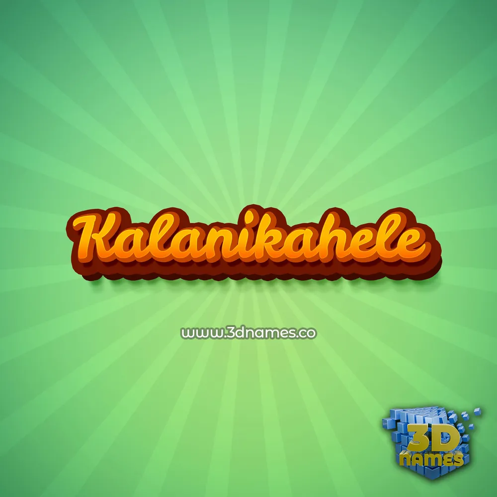 kalanikahele in Green Rays style - 3D name wallpaper
