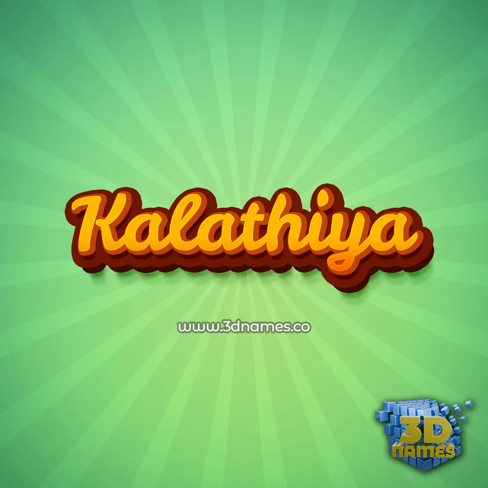 kalathiya in Green Rays style - 3D name wallpaper