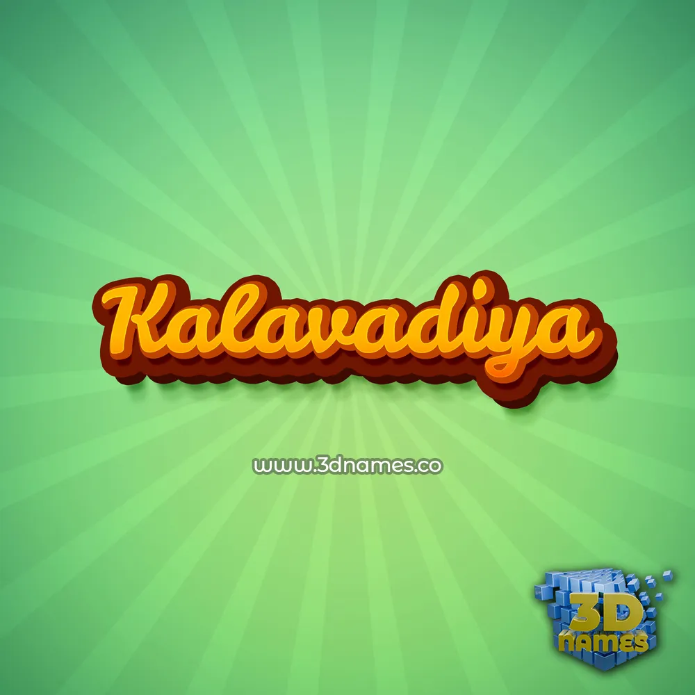 kalavadiya in Green Rays style - 3D name wallpaper