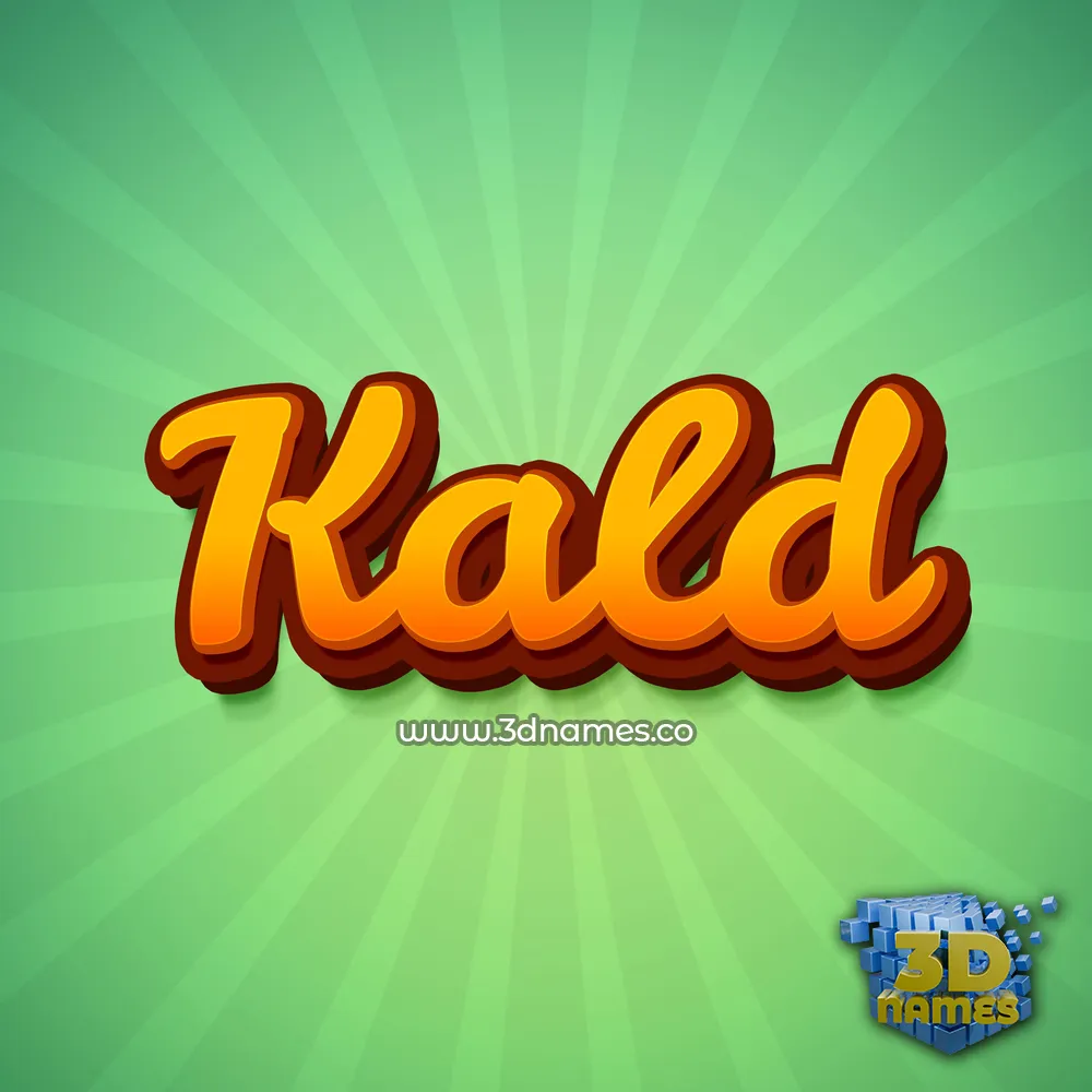 kald in Green Rays style - 3D name wallpaper