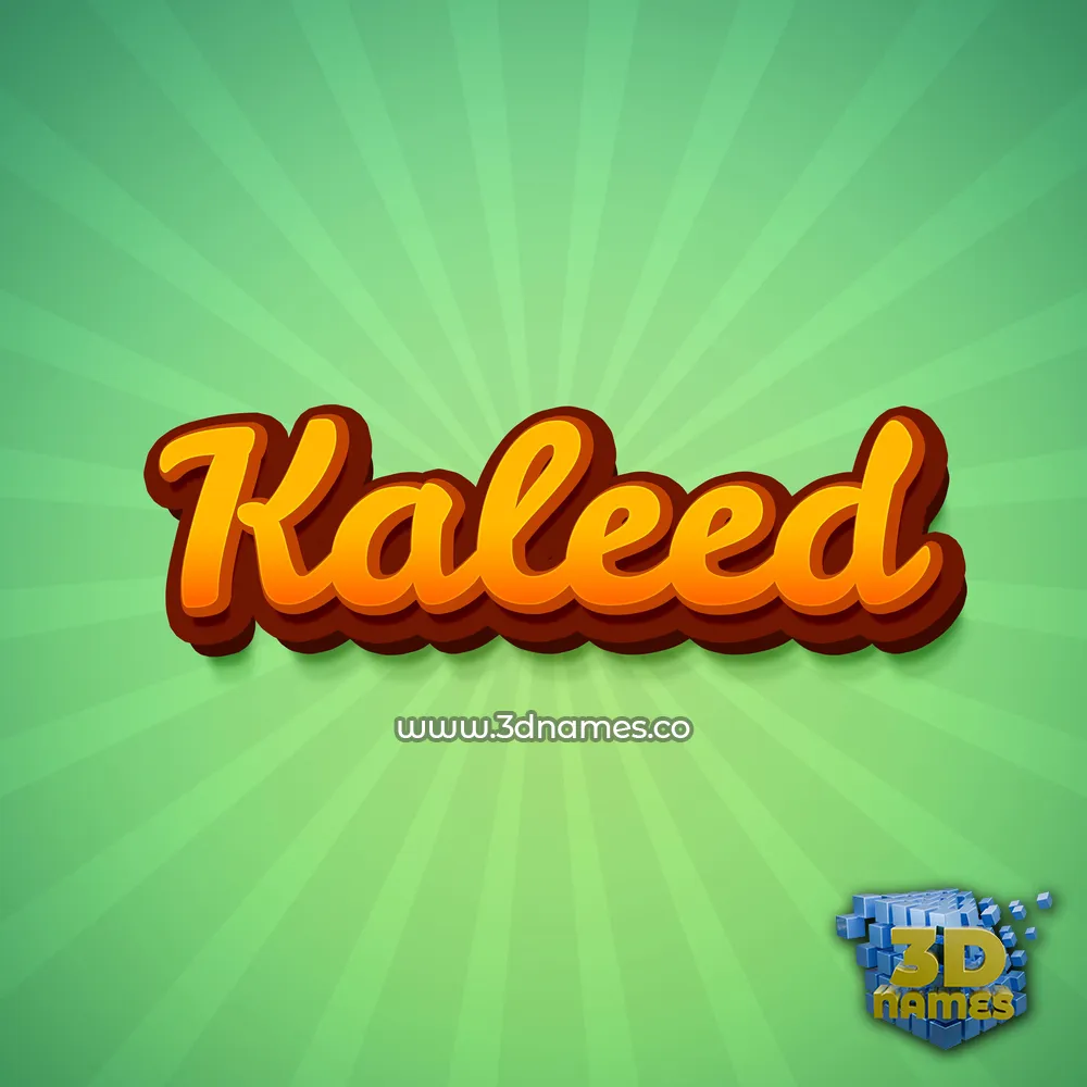 kaleed in Green Rays style - 3D name wallpaper