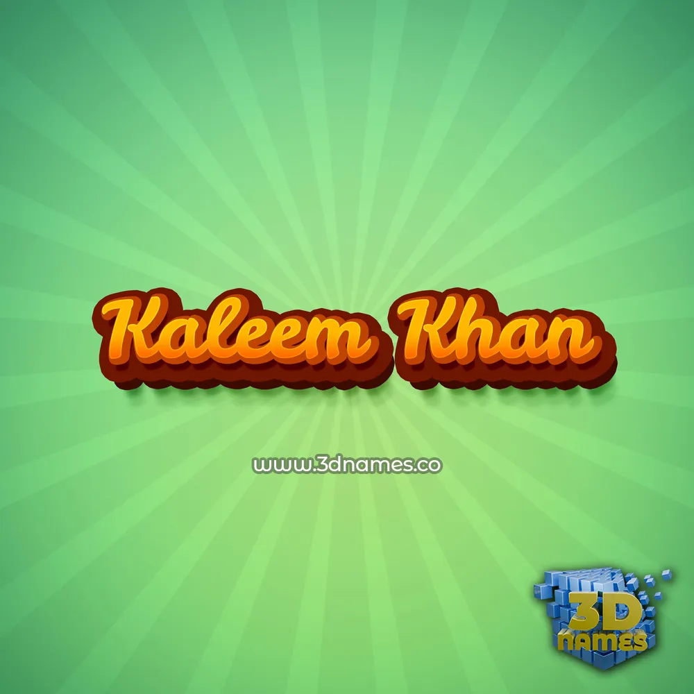 kaleem khan in Green Rays style - 3D name wallpaper