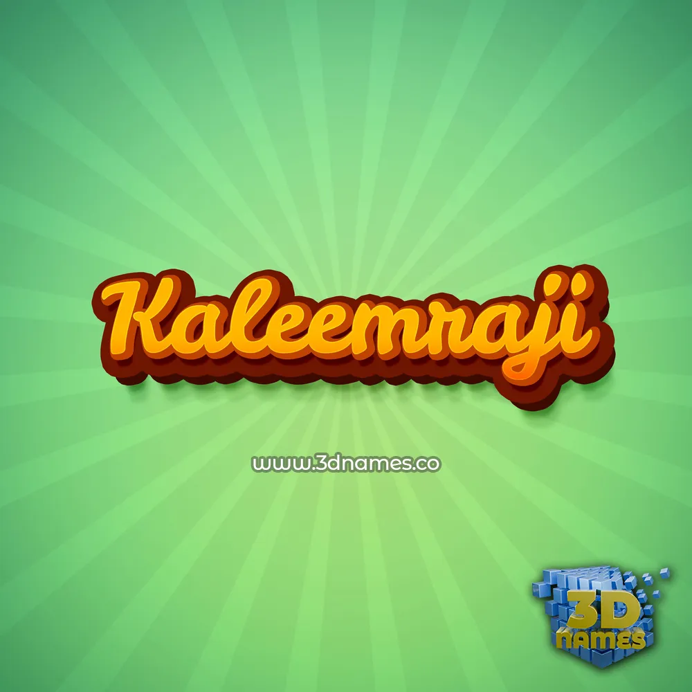 kaleemraji in Green Rays style - 3D name wallpaper