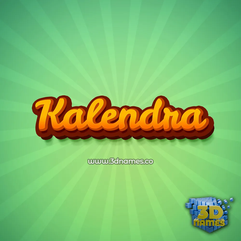 kalendra in Green Rays style - 3D name wallpaper