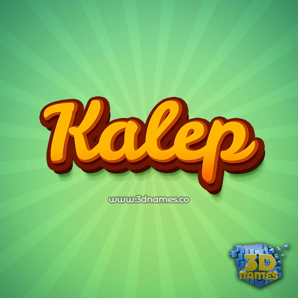 kalep in Green Rays style - 3D name wallpaper