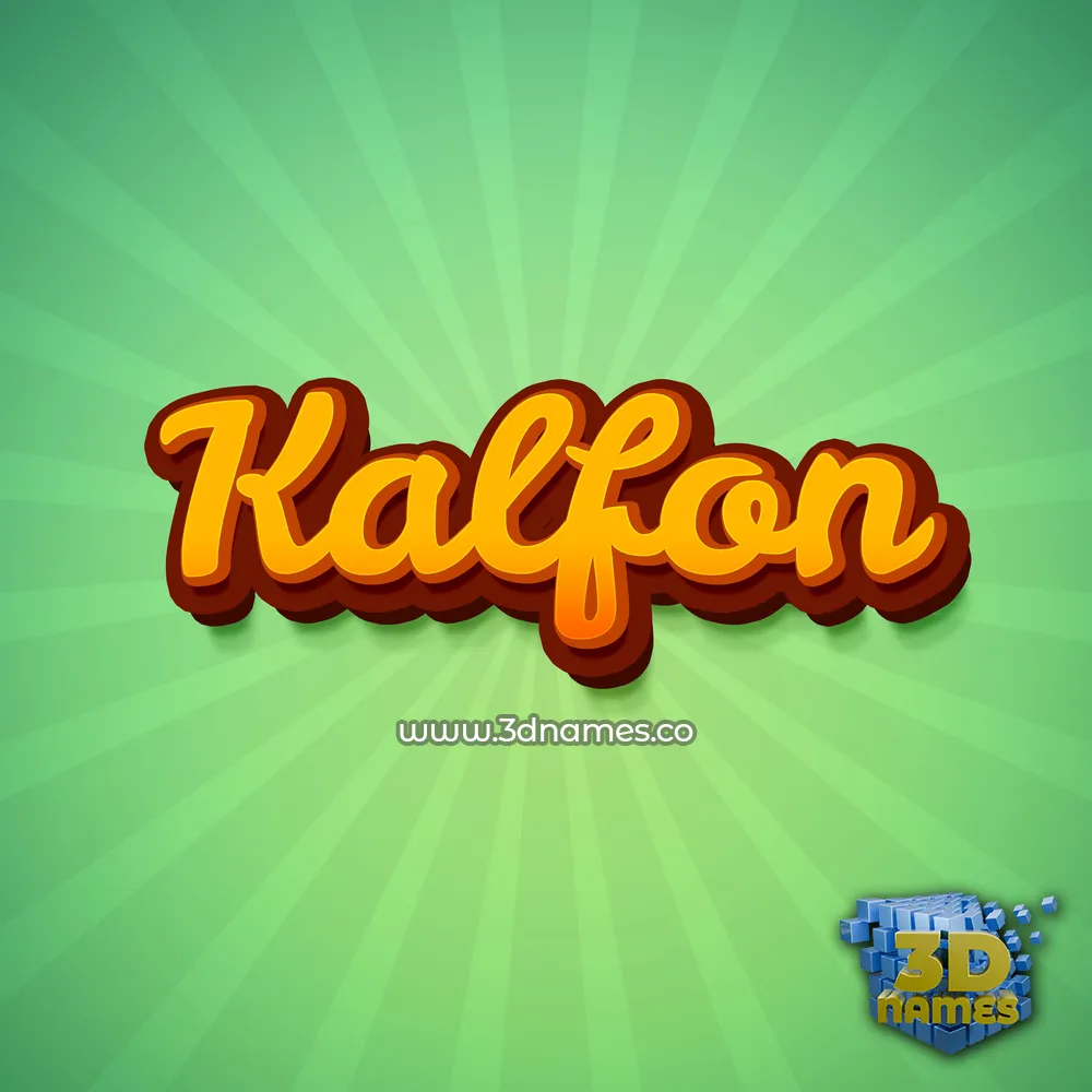 kalfon in Green Rays style - 3D name wallpaper