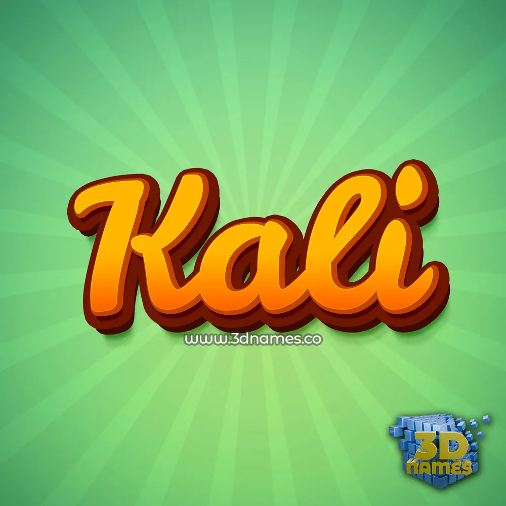 kali in Green Rays style - 3D name wallpaper