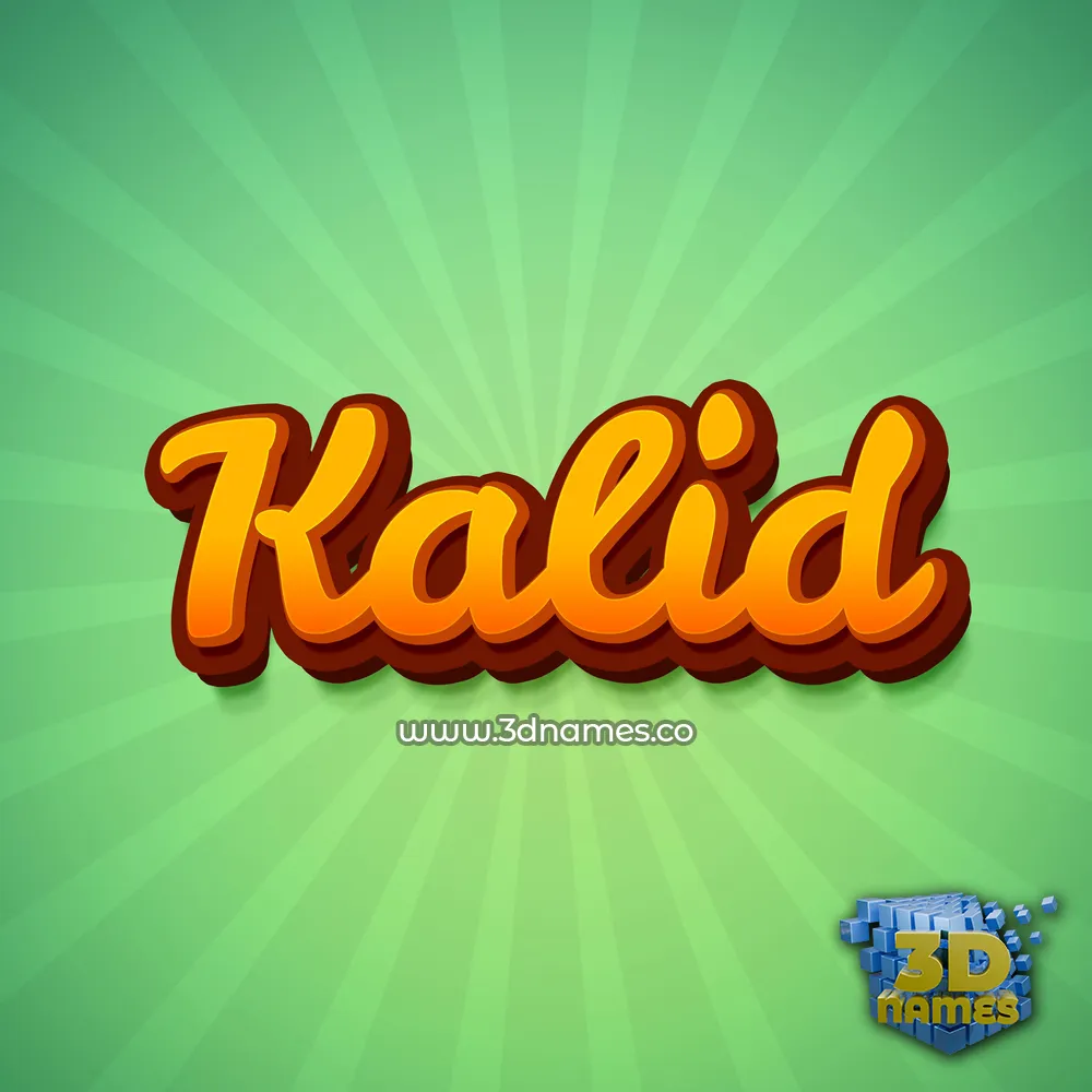 kalid in Green Rays style - 3D name wallpaper